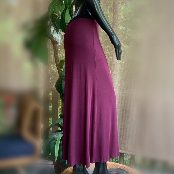Free People Burgundy Side Slit Maxi Skirt - Picture 4 of 12